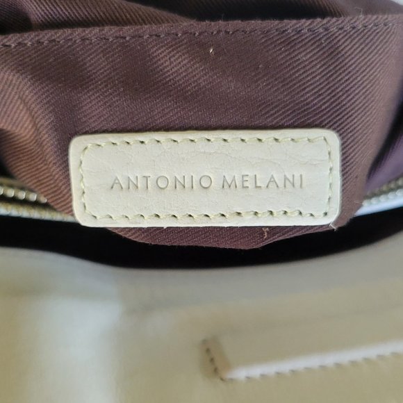ANTONIO MELANI Off White Nubuck Leather Satchel Bag - Picture 5 of 7